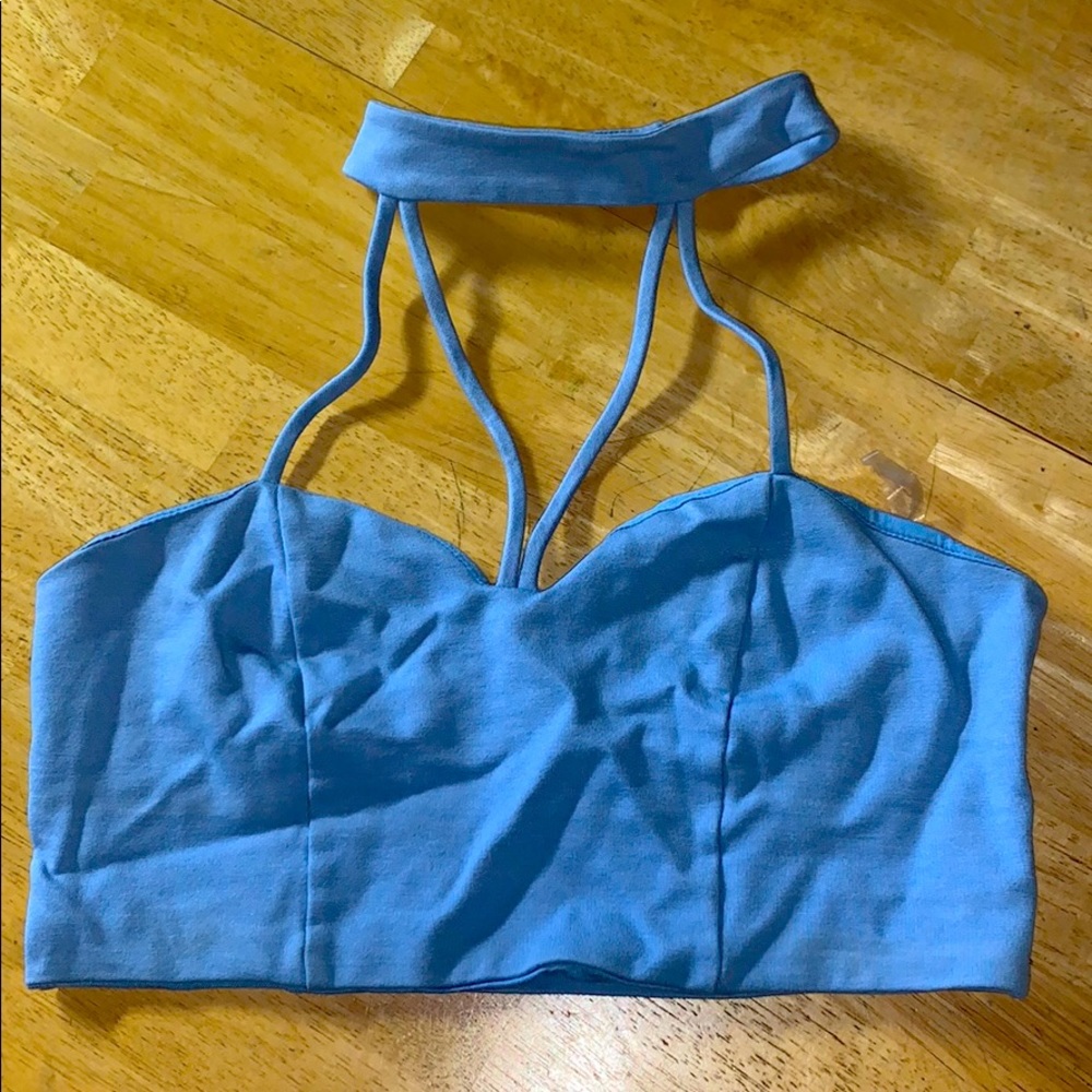 Light blue cropped top